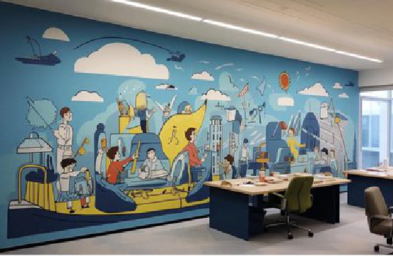 宜丰办公室墙绘的特点。