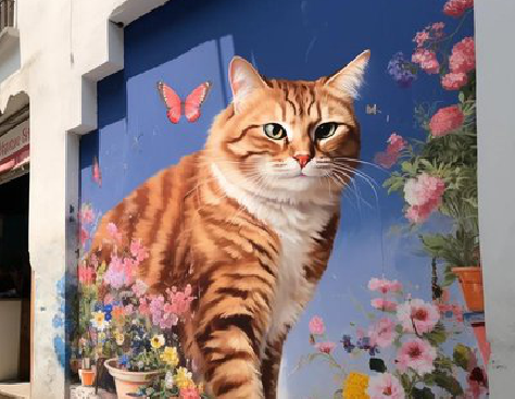 宜丰自己绘制有个性的手绘墙