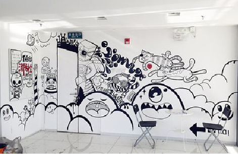 宜丰手绘墙并非传统涂鸦。